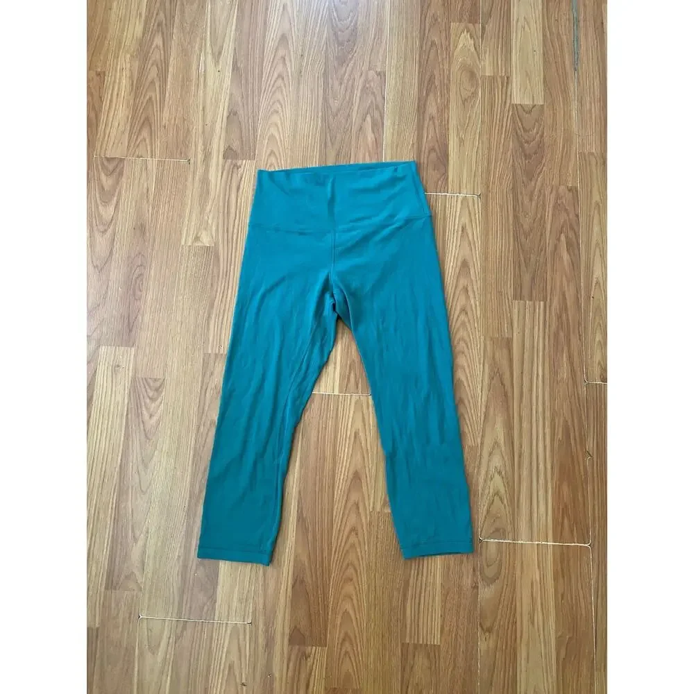 Lululemon Align High Rise Crop 21” Leggings Green Smoke Size 8